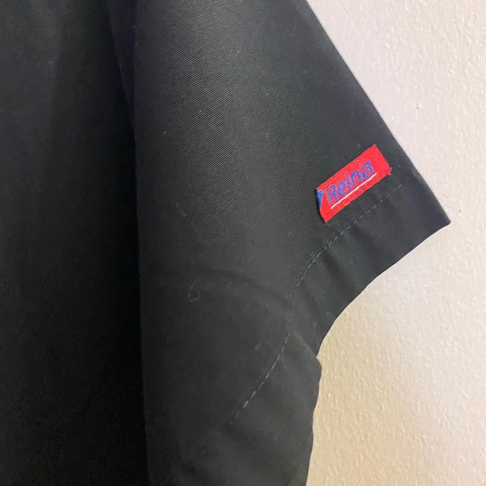 Reina Women’s Scrubs Top Smock M Medium Black & Gray Bust 40” Raised Dot Print - Image 3