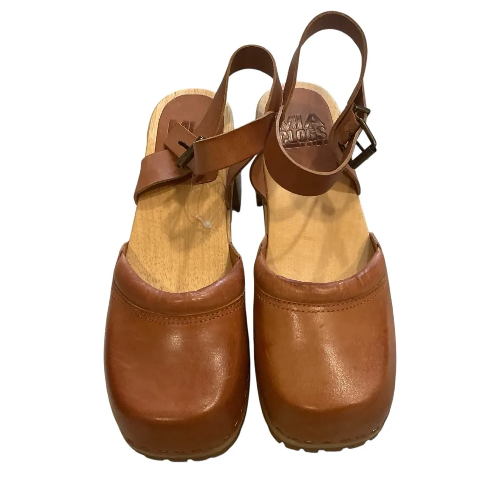 Mia clogs Kaolin cognac leather Mary Jane  Slingback clogs size 9 - Image 4