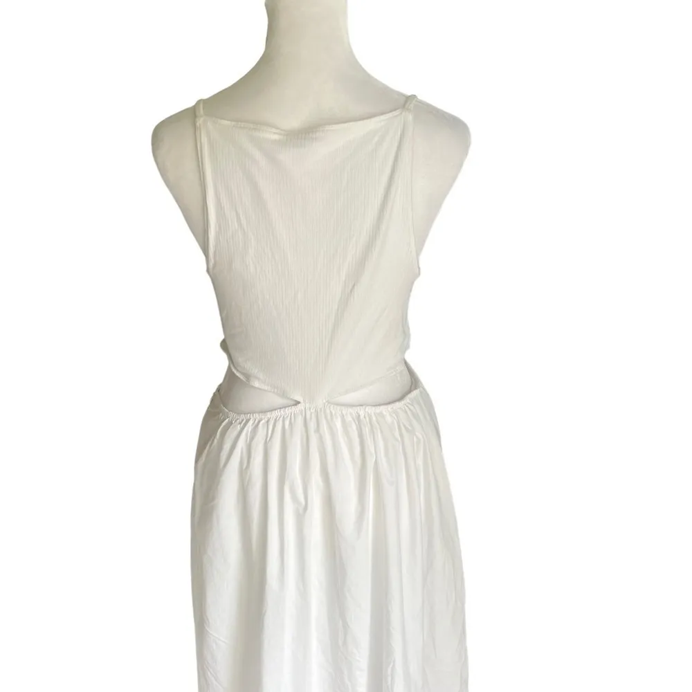 Abercrombie - NEW Mixed Fabric Cut Out Midi Dress Sz M - Image 9