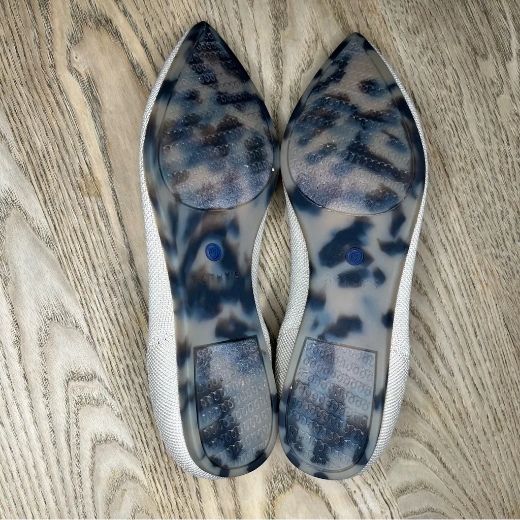 Rothy's The Point Ecru Knit Textile Classic Comfort Slip On Flats Women’s Size 8 - Image 7