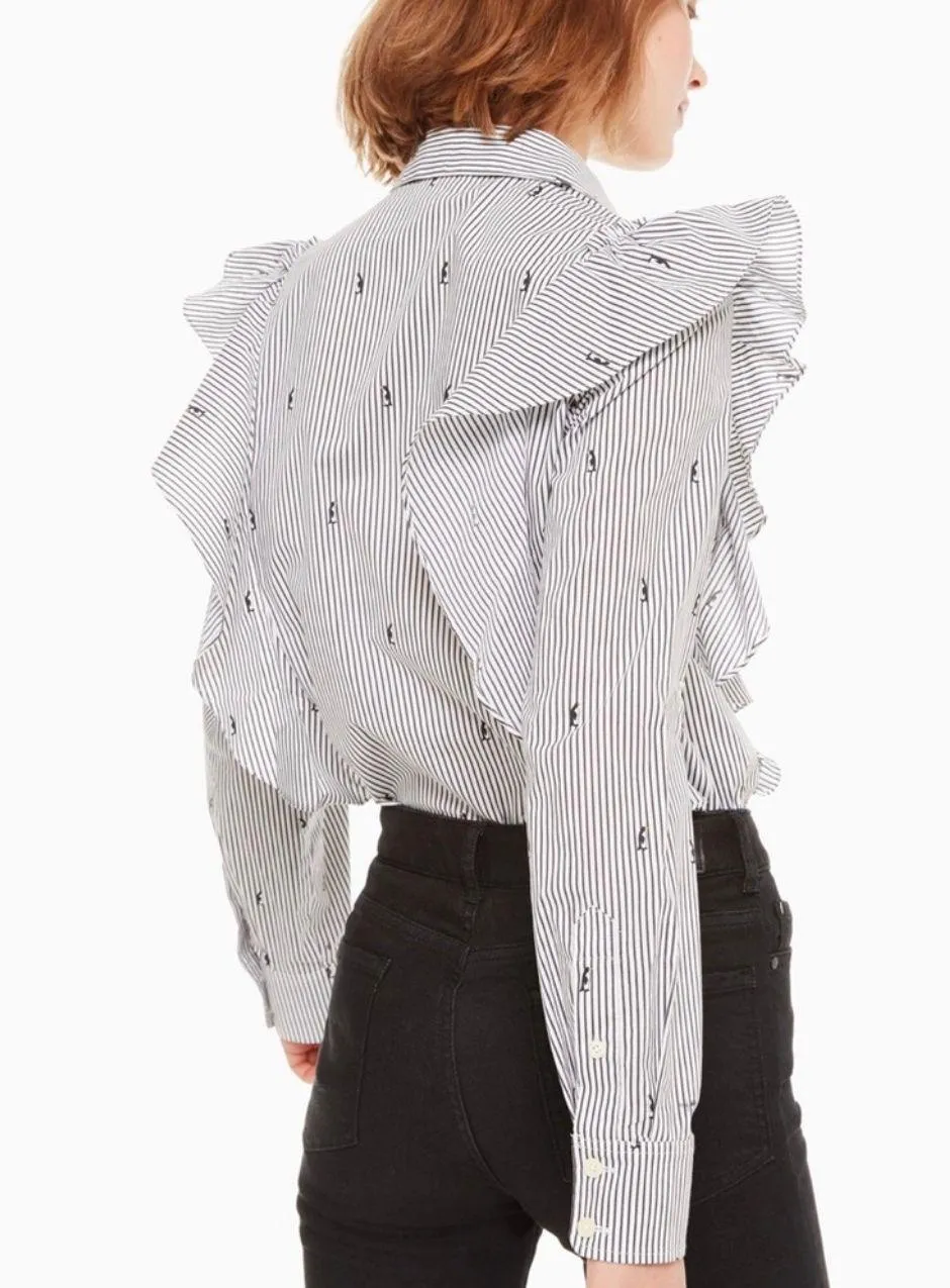 Kate Spade Mini Penguin Ruffle Button Down Shirt - Image 2