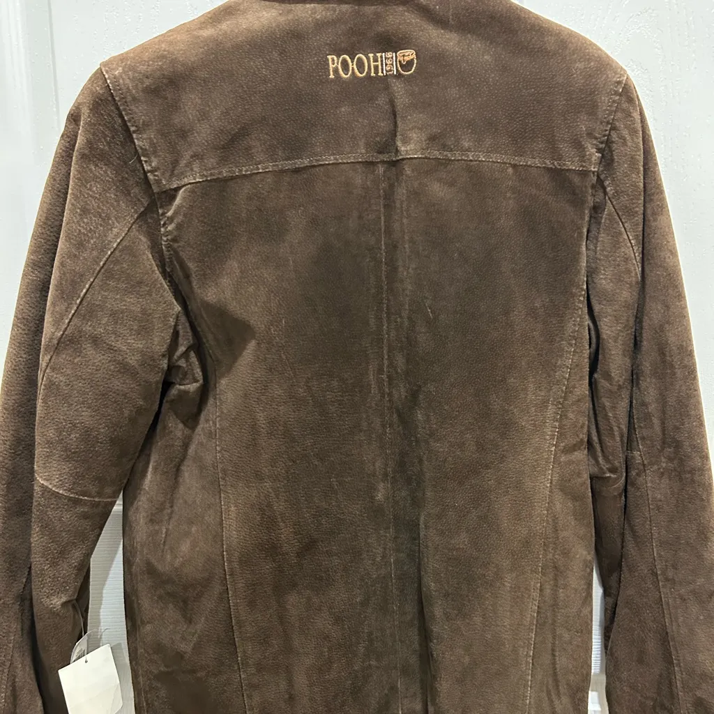 Disney Winnie the Pooh Vintage Brown Suede 100% Leather Coat‎ Womens  Sz S NWT - Image 9