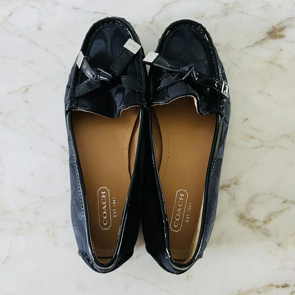 COACH Frida Black Signature Logo Print Canvas Loafer  - US 6.5 - Image 6