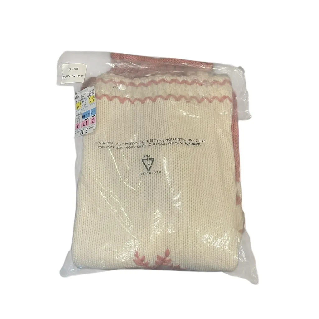 NEW Vintage Newport News Turtleneck Sweater Ivory Peony Pink Oversized Small - Image 12