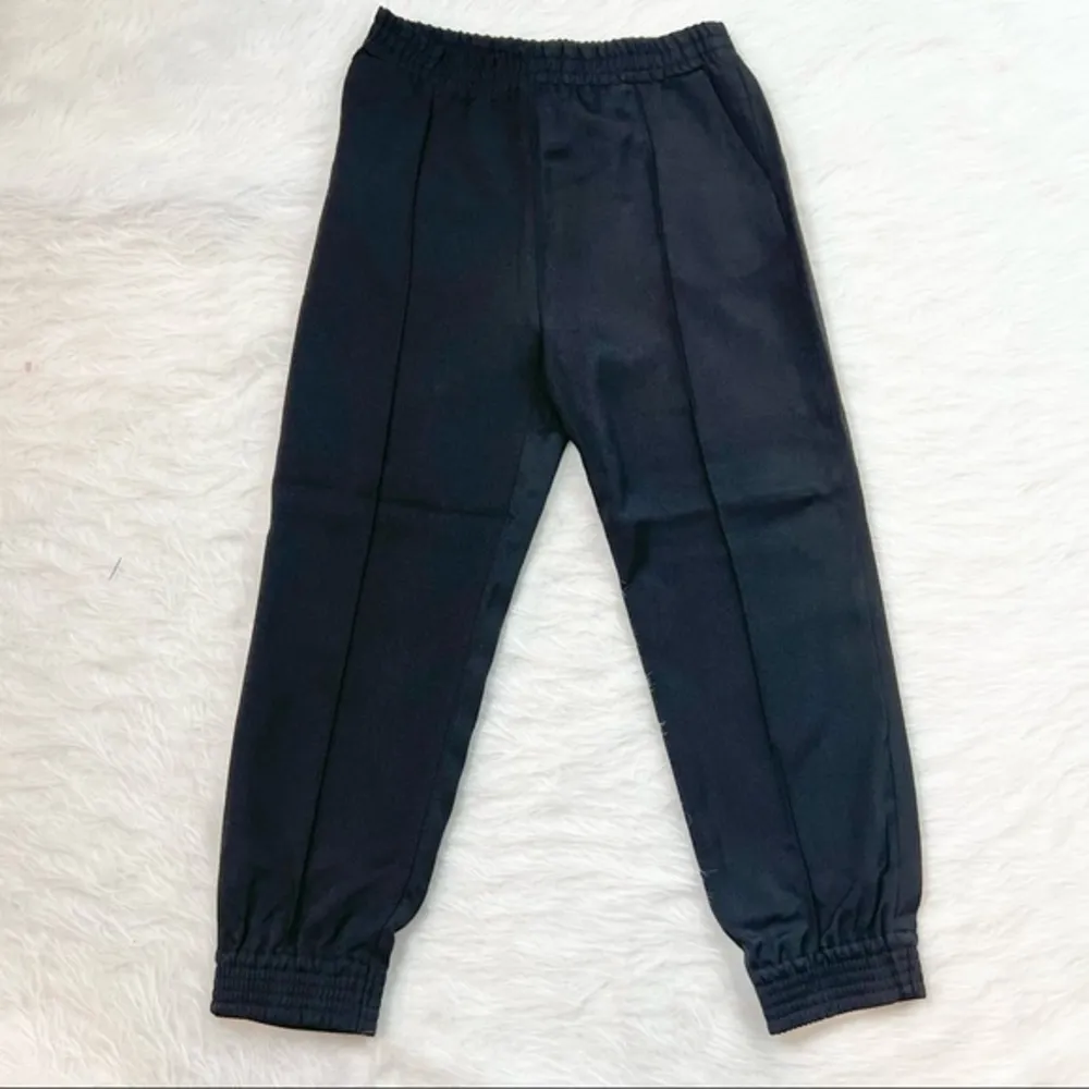 NWT Shinestar Jogger Pants Textured Ankle Black L Dressy Athleisure Knit Travel - Image 13
