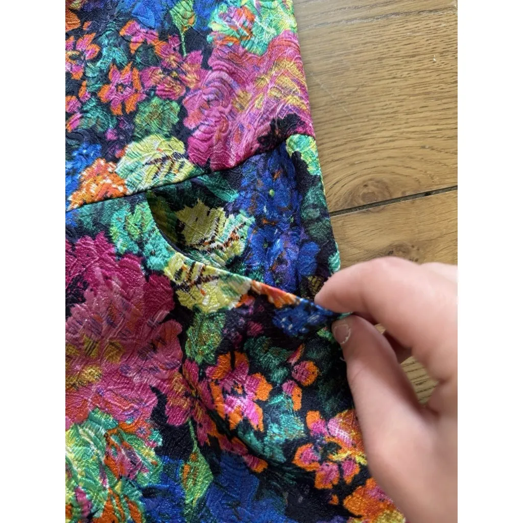 ANTHROPOLOGIE HD IN PARIS‎ Floral Dress Size Measured Zip Colorful 3/4 Sleeve - Image 5