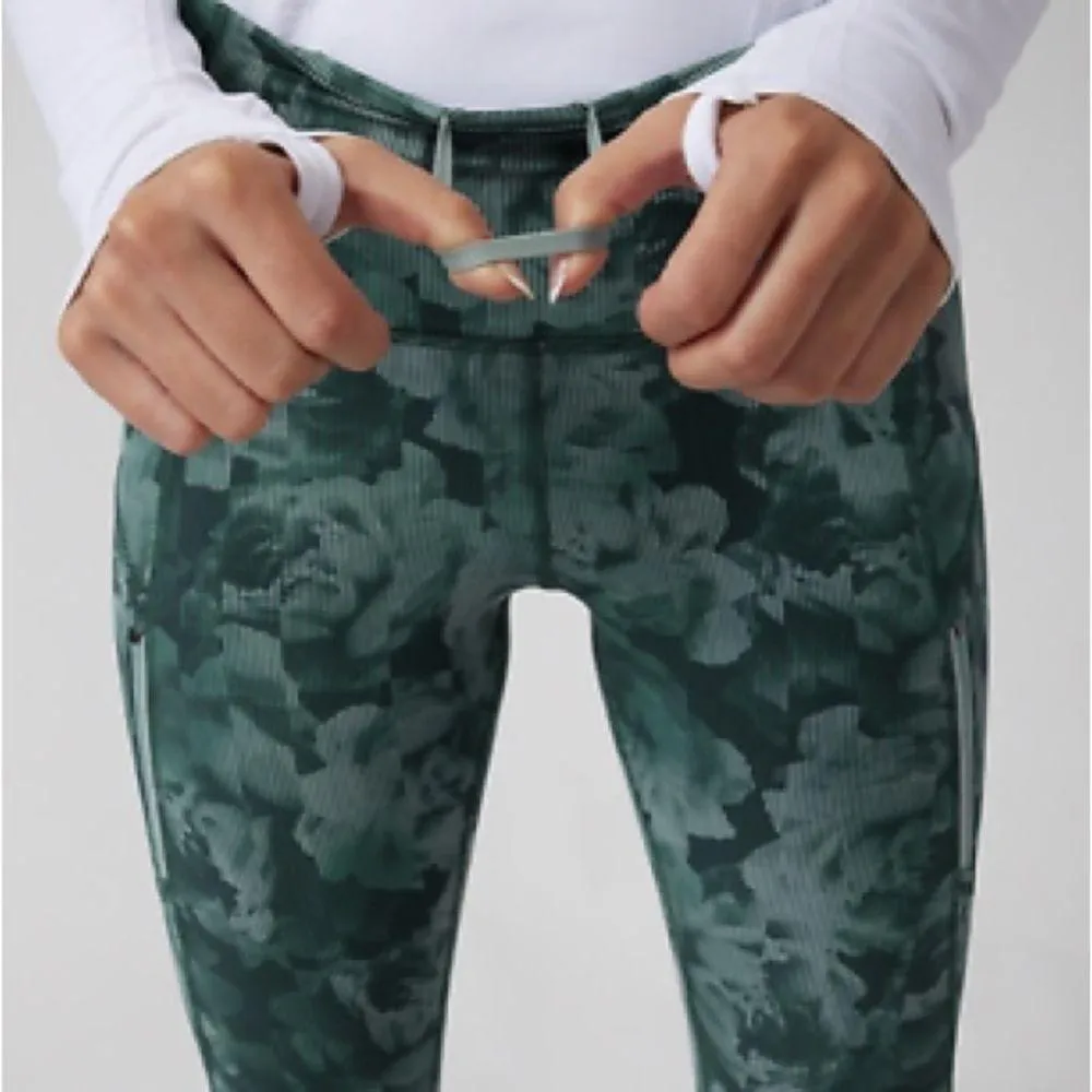 Athleta Rainier Tight Spliced Floral Green Leggings XXS - Image 4