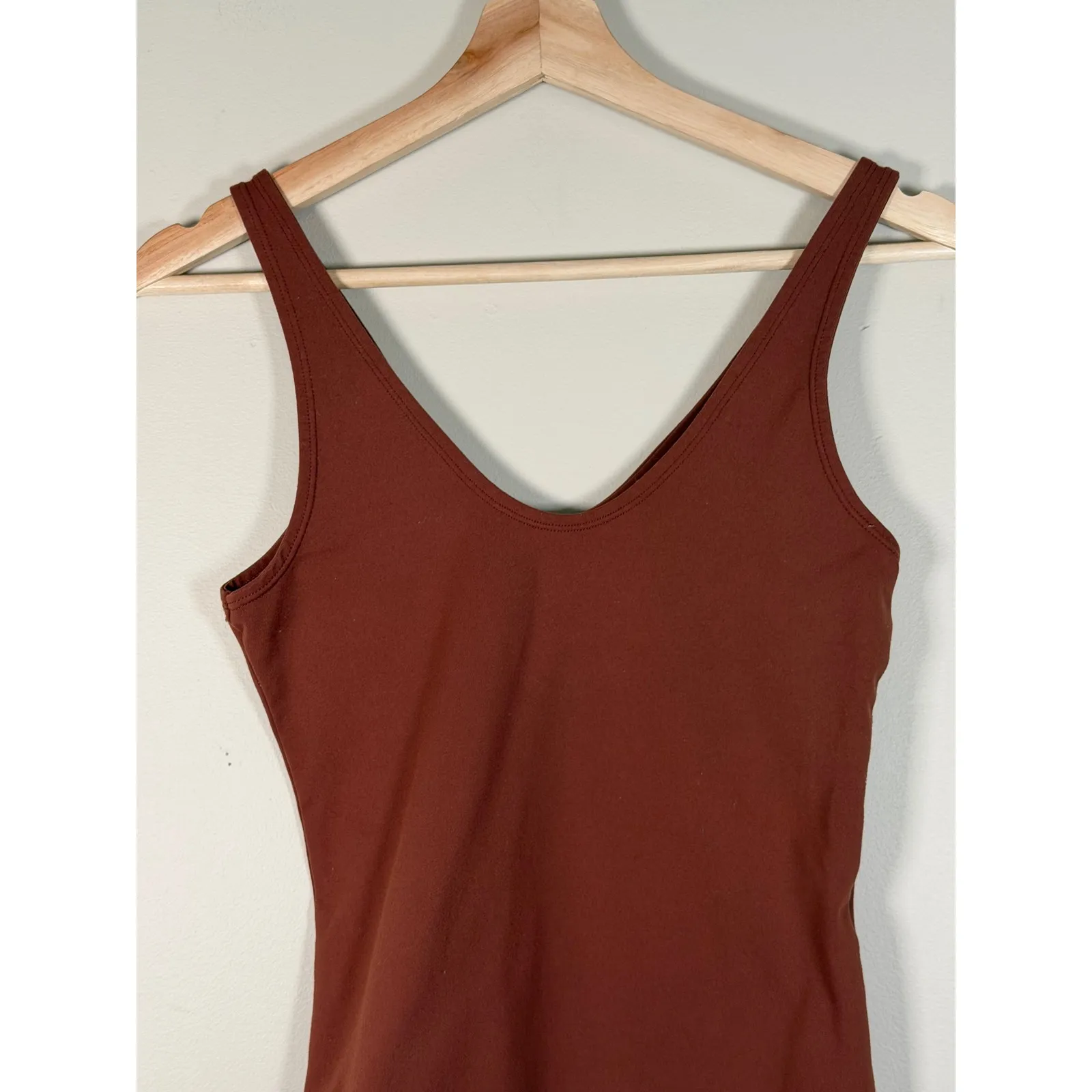 Abercrombie Fitch Soft A&F Collection Women Brown Thong Bodysuit Tank Top Size S - Image 2