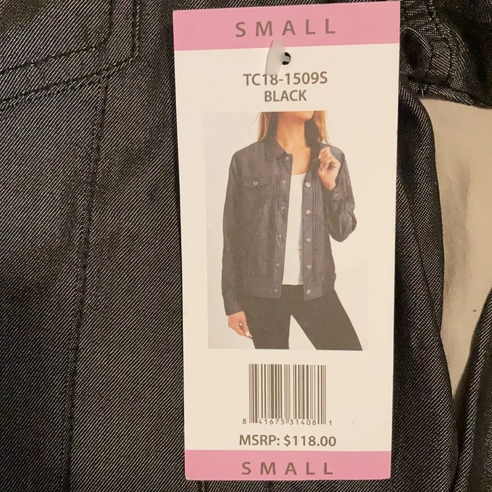 NWT Women’s TAHARI Jacket Black Women’s Size S Button Down Lightweight Jacket - Image 3