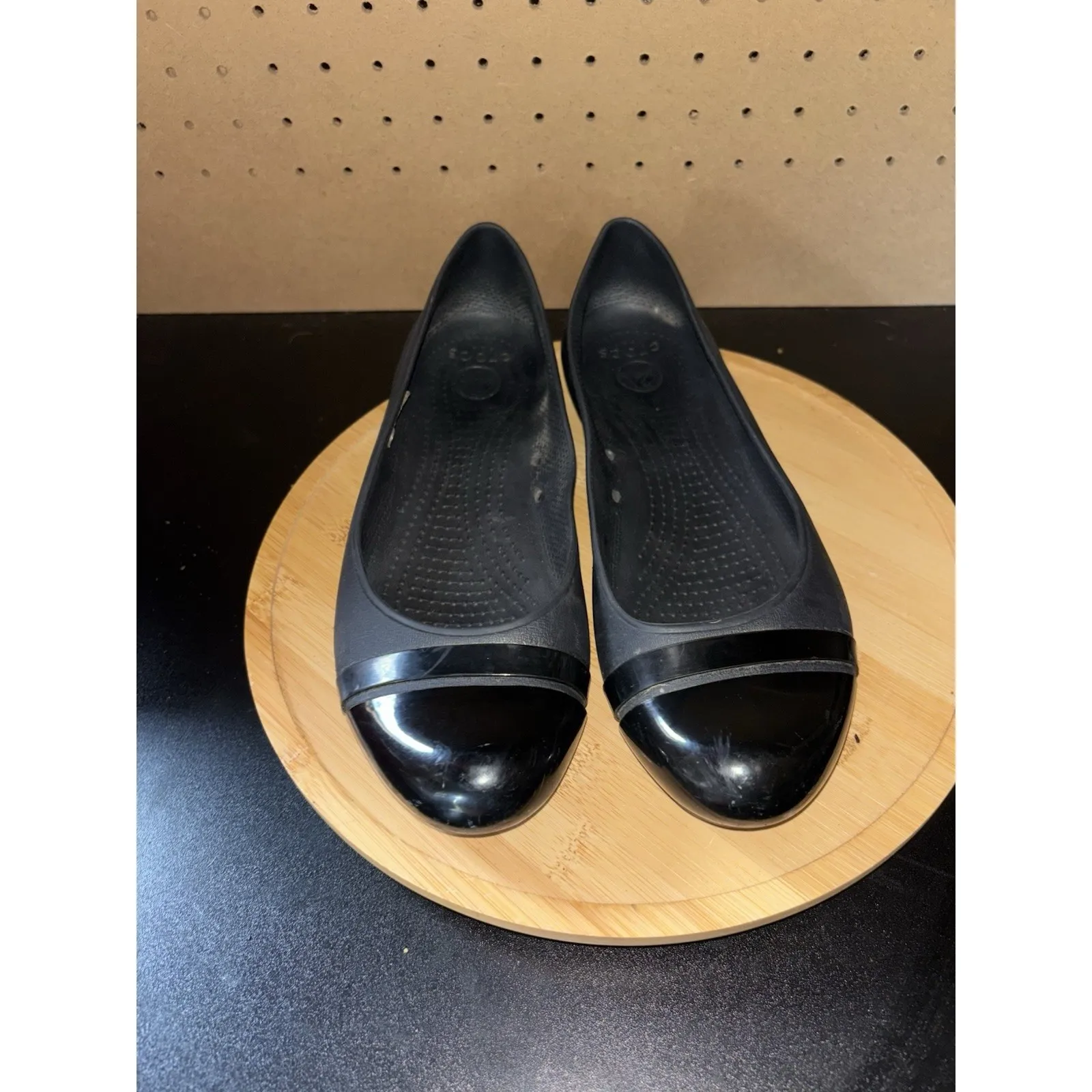 Crocs Womens Brynn Ballet Flats Shoes Black Slip On Round Toe‎ Comfort Sz 8 - Image 9