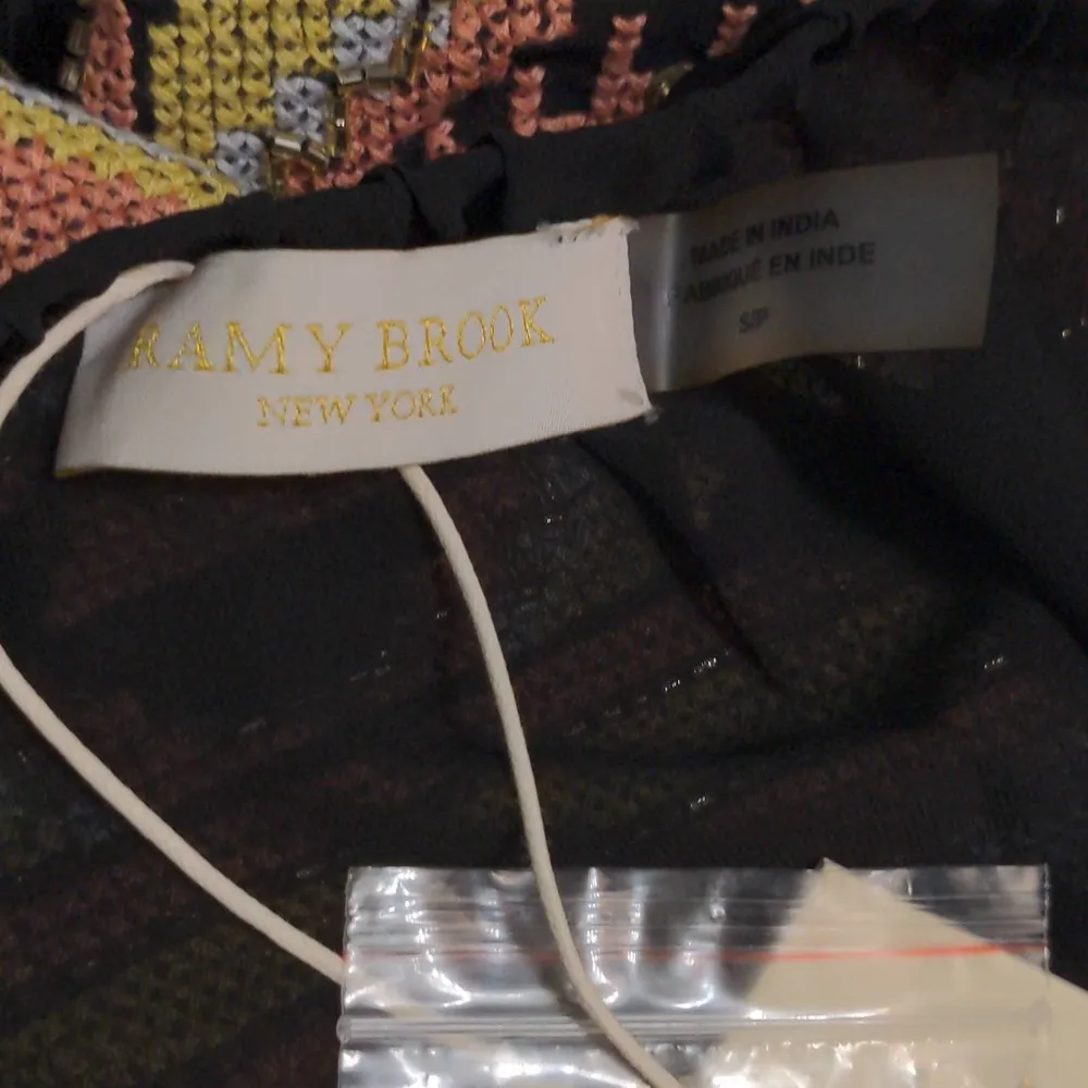 Ramy Brook Embroidery Alissa Strapless Mini Dress Swim Coverup Black Aztec S New - Image 11