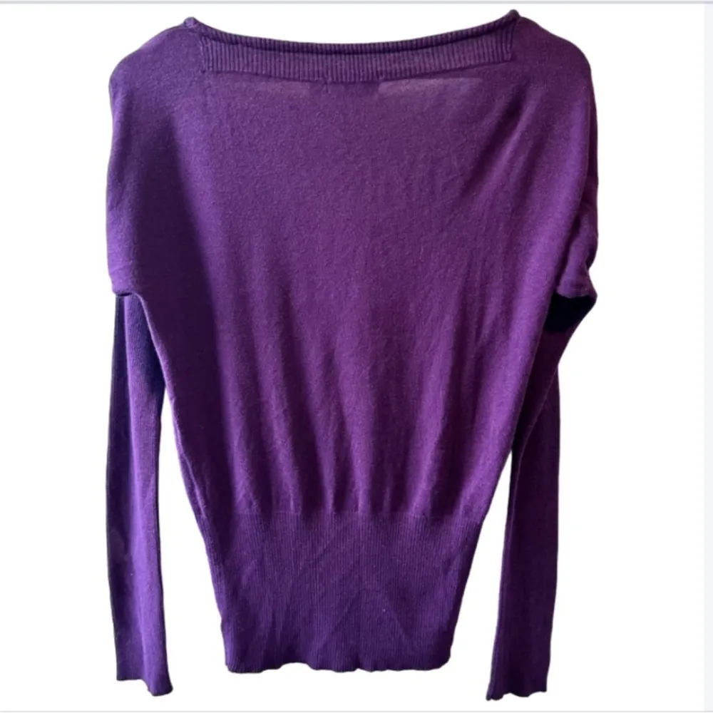 Vintage Limited Purple V-Neck Lightweight Sweater Size Medium colorblock chic - Image 2