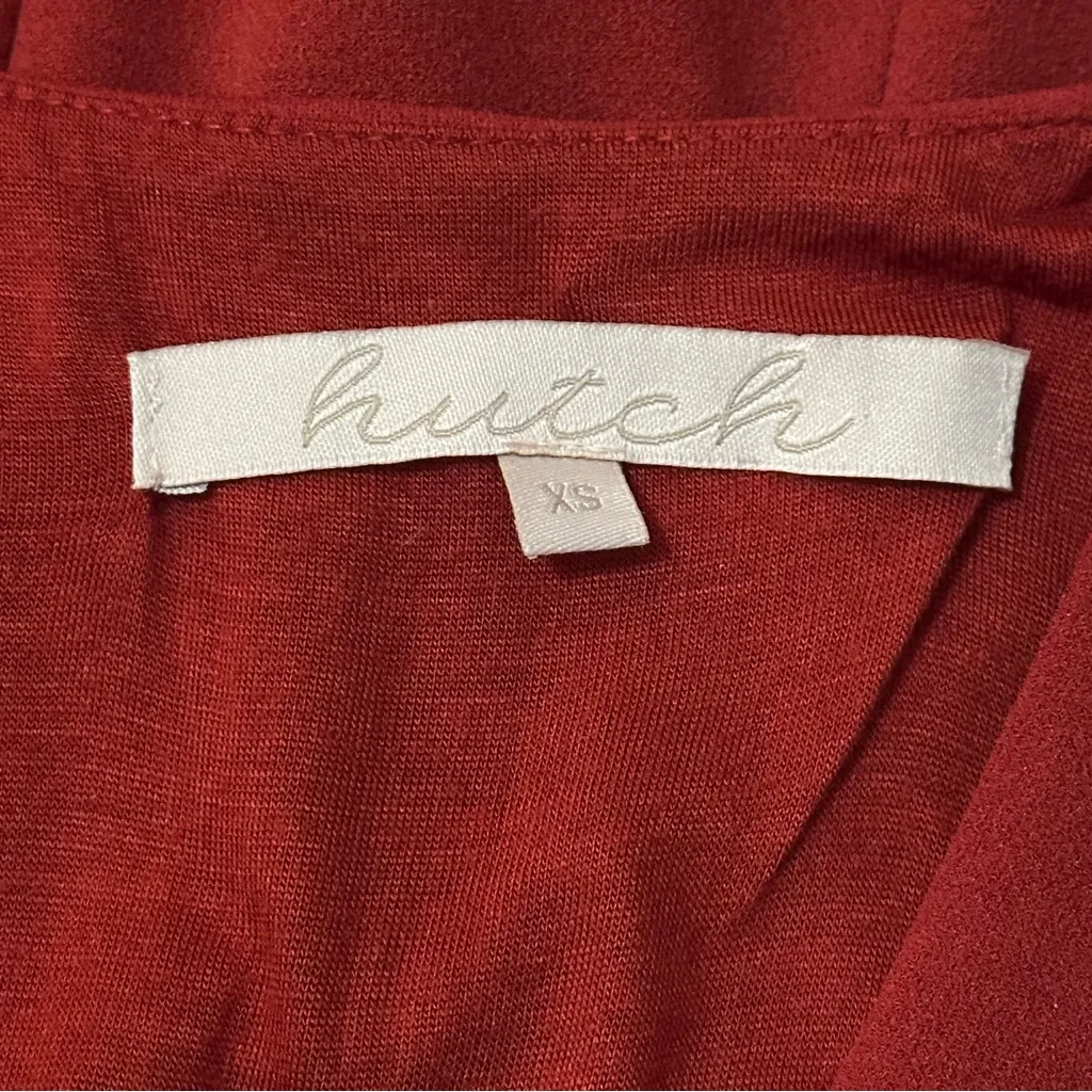 Hutch Women’s Size XS Red Orange Tie Front Fit & Flare Crepe Mini Dress - Image 6