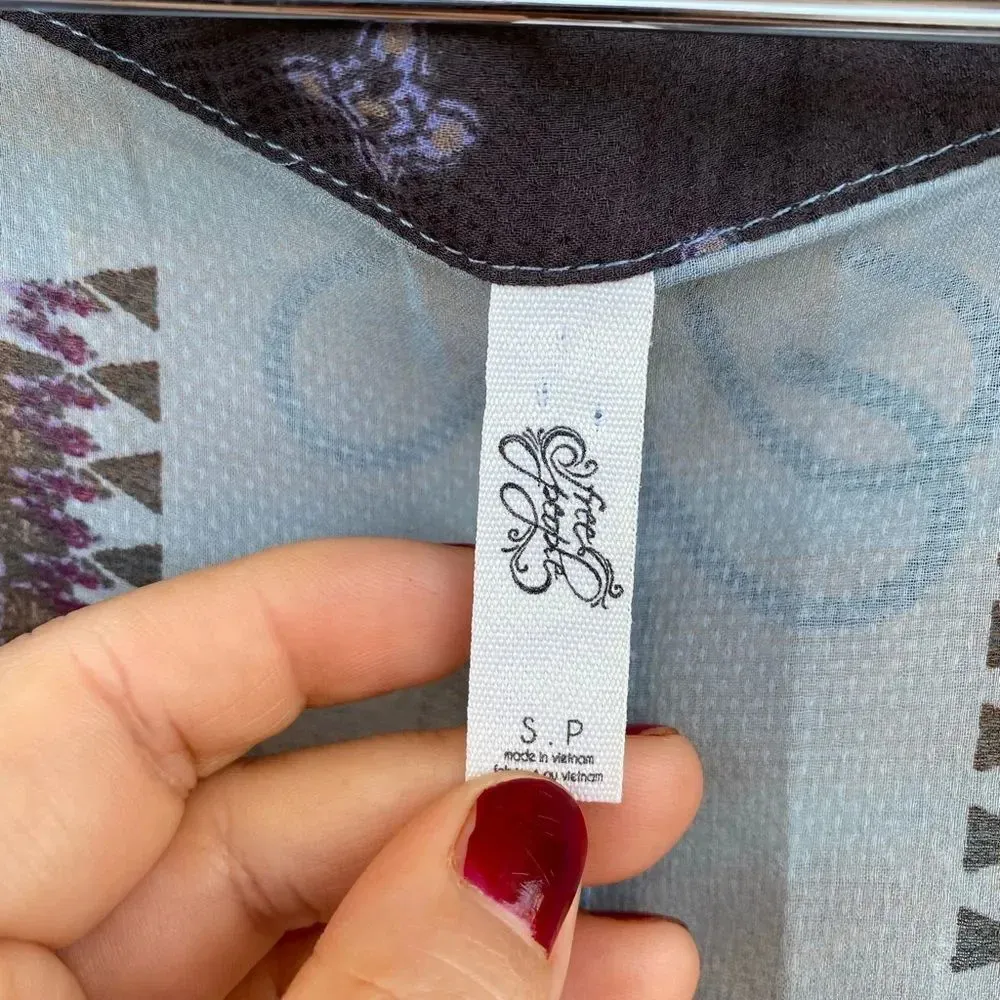 Free People Dusty Blue Santa Cruz Kimono small - Image 7