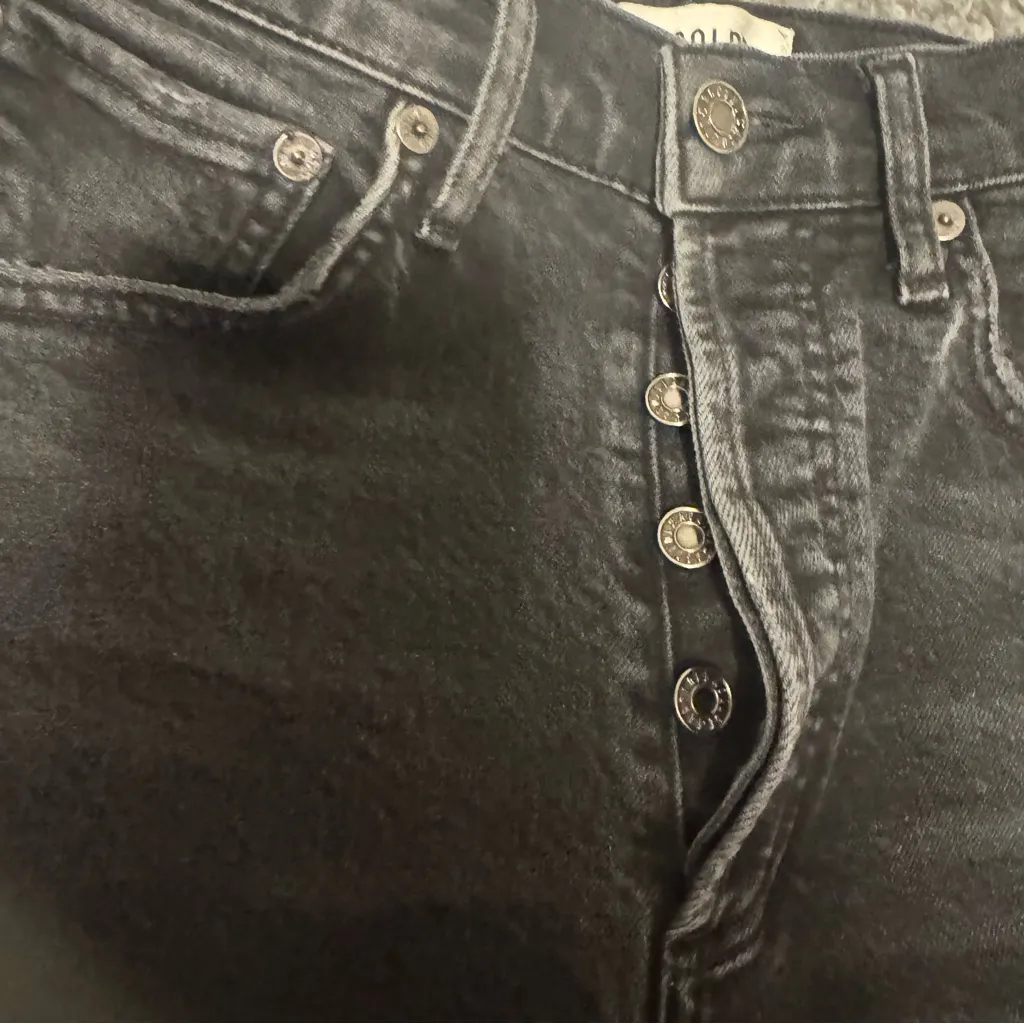 AGOLDE Riley High Rise Straight Crop Jeans Panoramic Washed Black Women's Sz 25 - Image 6