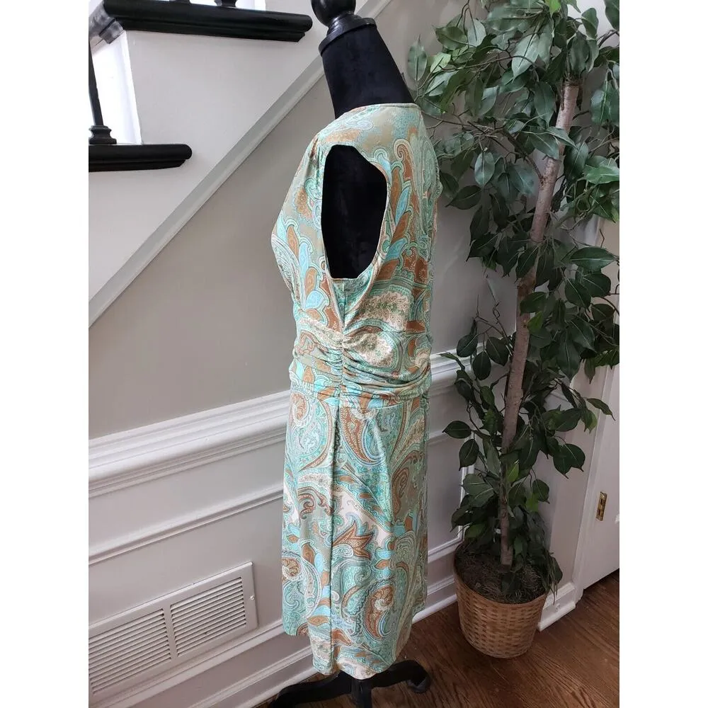 Merona Women's Multicolor Polyester V-Neck Sleeveless Knee Length Dress Medium - Image 7