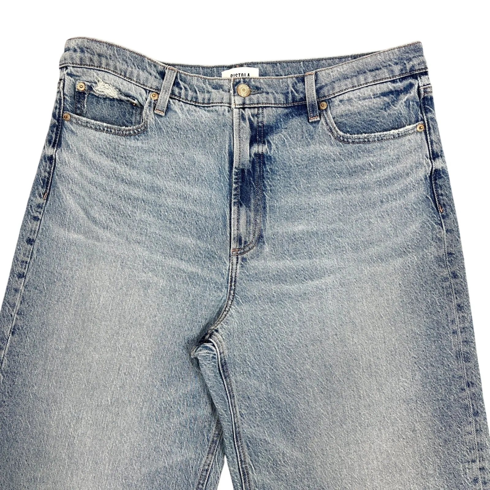 Pistola Lana High-Rise Ultra Wide Leg Jean Plus Sz 33" Petite Break Light Wash - Image 7