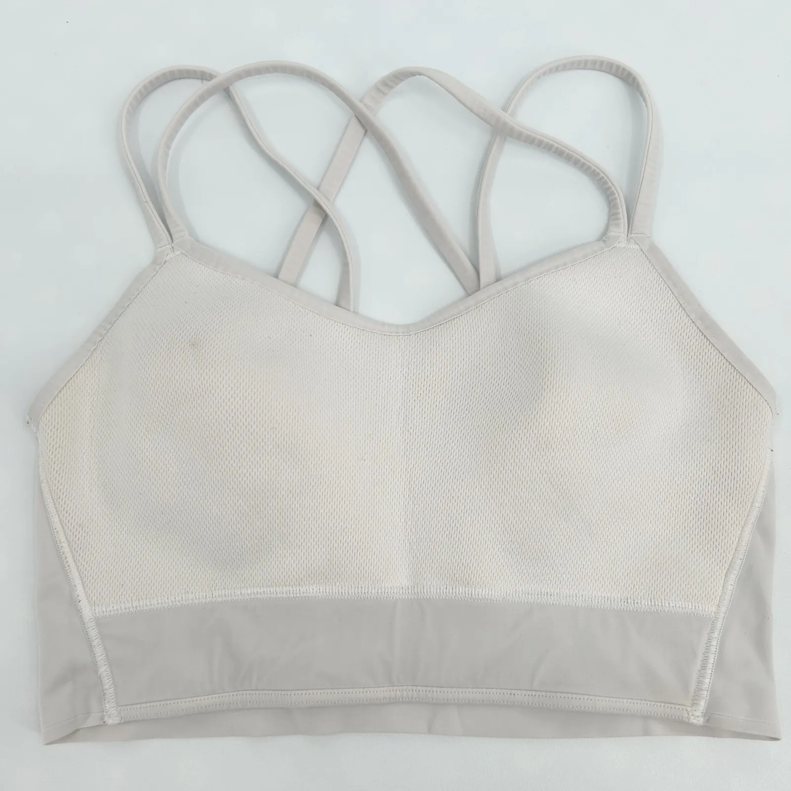 Lululemon Womens Athleisure Like A Cloud Light Support Longline Sports Bra White - Image 6