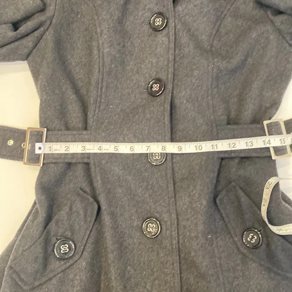 Miss Sixty Winter Trench Coat Retro Y2K Flared Button Closure EUC Sz M Women’s - Image 12