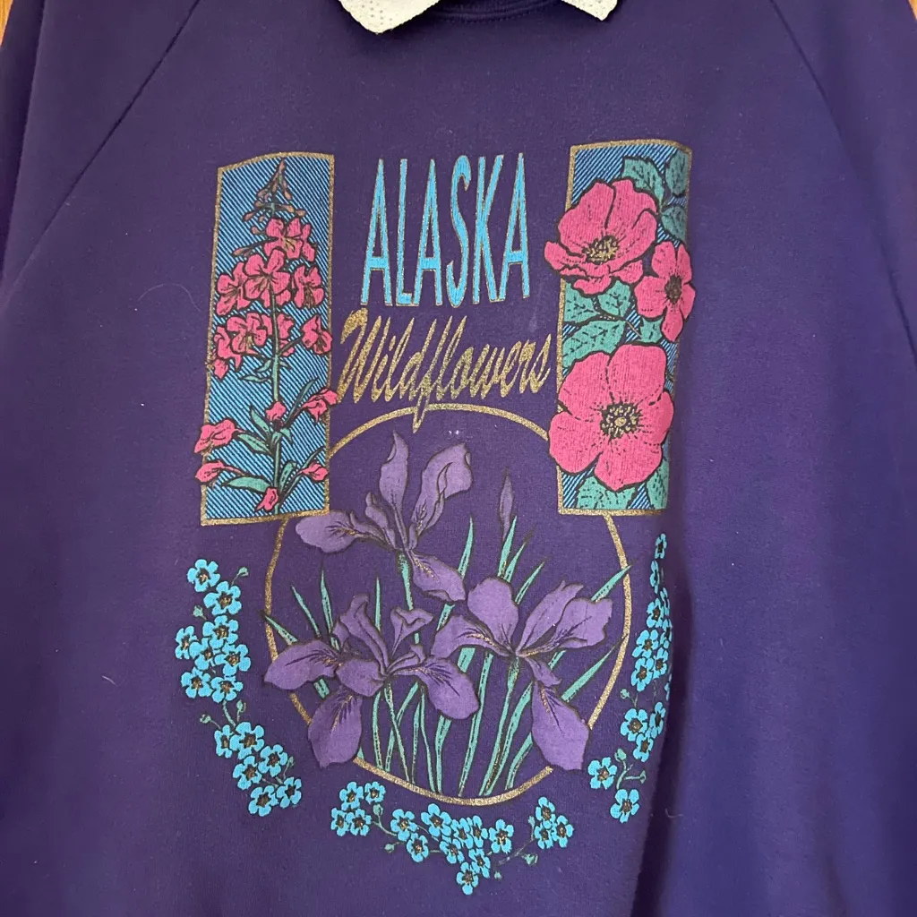 Jerzees  Purple Alaska Wildflowers Sweatshirt - Image 2
