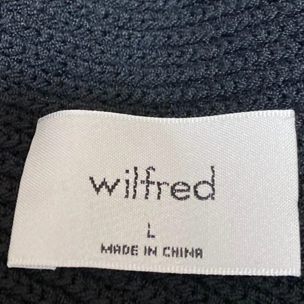 NEW Aritzia Wilfred Cayenne Black Rib Knit Sleeveless Cross Back Crop Tank Top L - Image 3