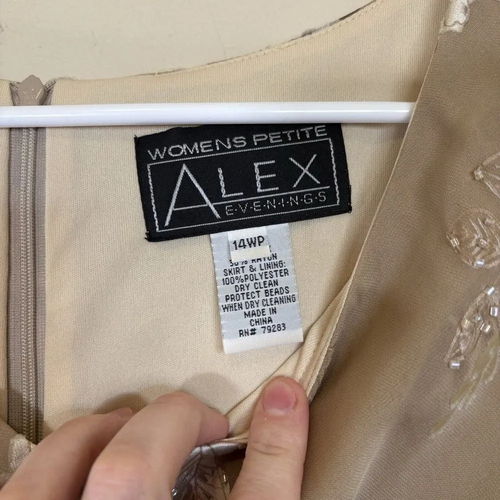 Alex‎ Evenings Women's Gold 2-Piece Dress & Jacket Formal Wear | Size 14WP - Image 6