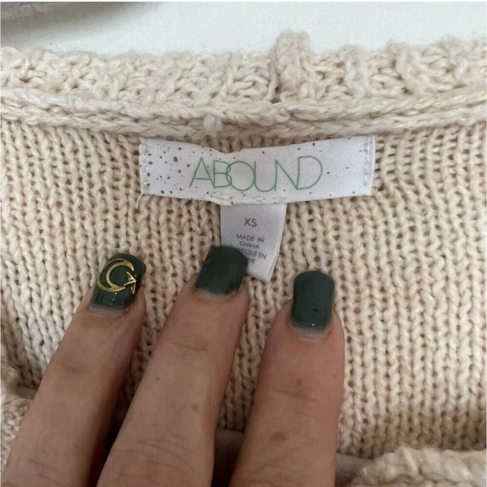 Abound Beige Cozy Hooded Sweater Sweater Long Sleeve Bohemian Pullover NWT - Image 8