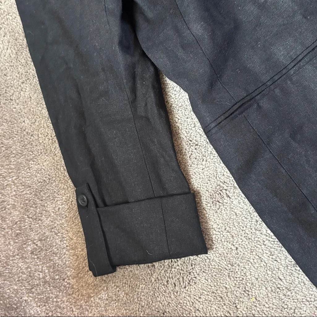 Simply Vera Vera Wang Black Linen Blend Blazer SIZE S - Image 3