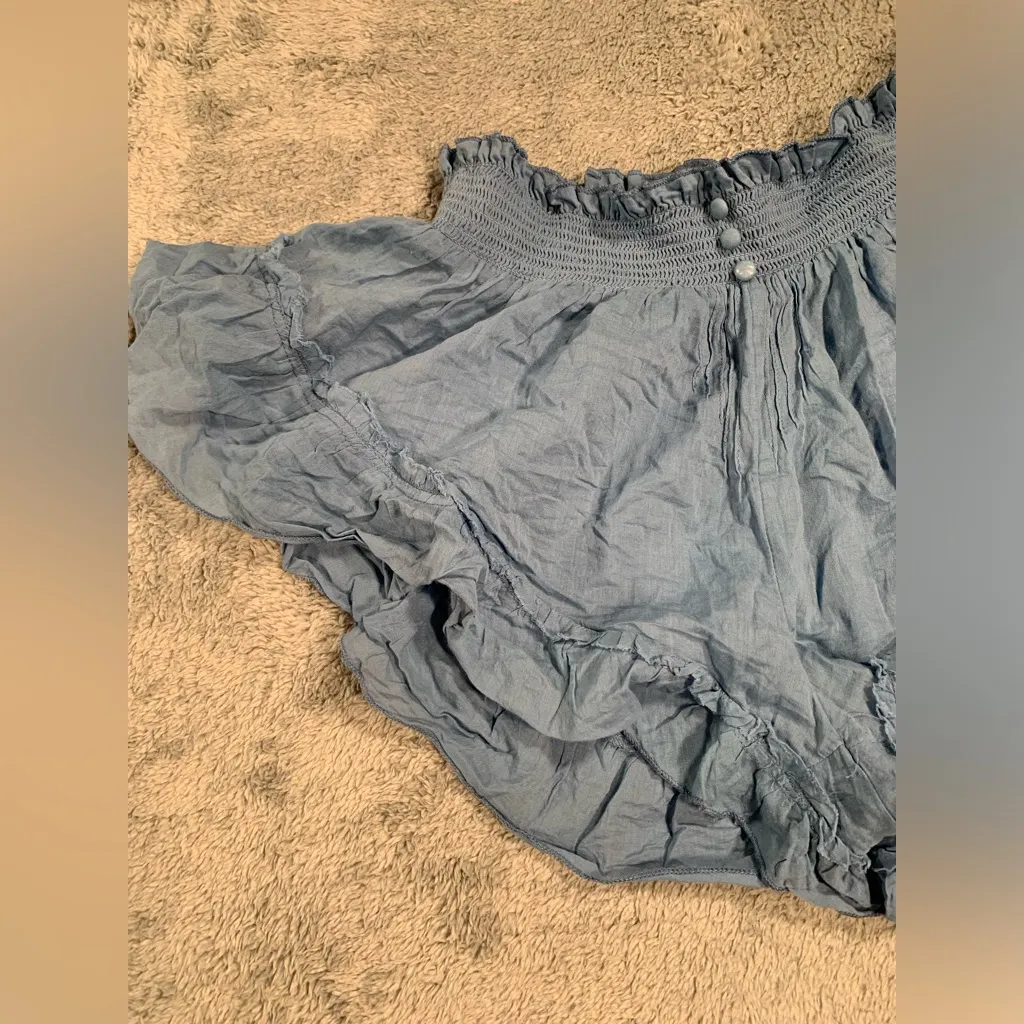 Free people intimately XS ruffle shorts blue - Image 2