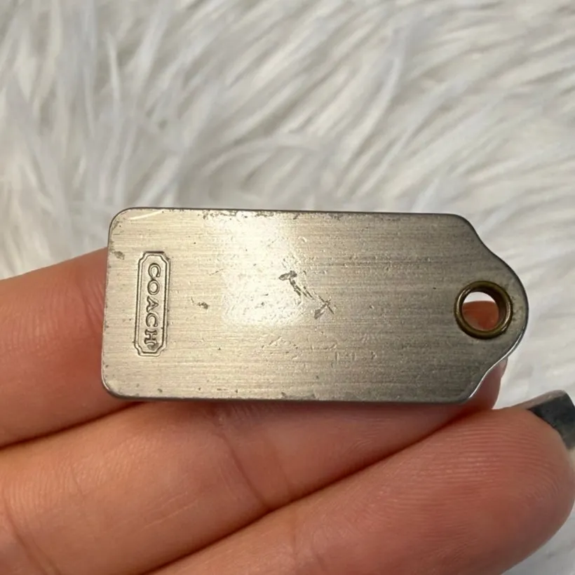 1" COACH Metal Fob Bag Charm Hang tag Hangtag - Image 2