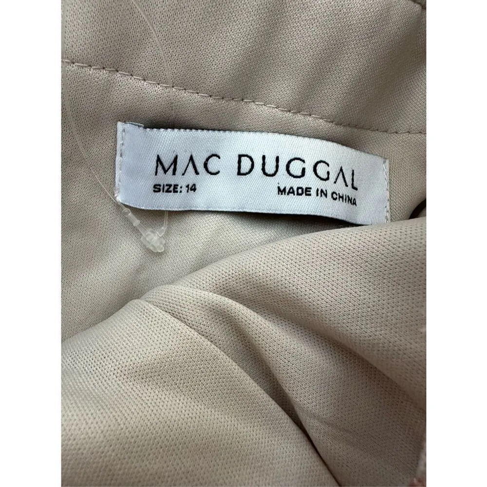 Mac Duggal Embroidered Lace Gown Vintage Lilac Size 14 - Image 6