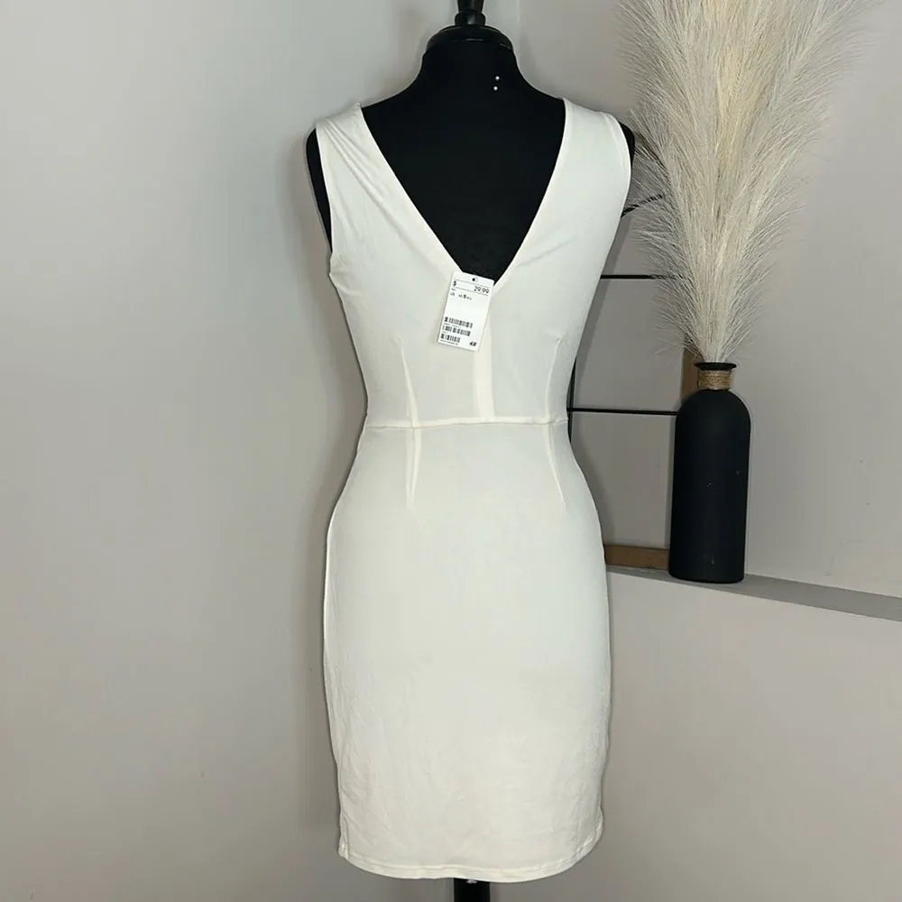 H&M Ivory White Mini Bridal Rehearsal Summer Dress - Image 3