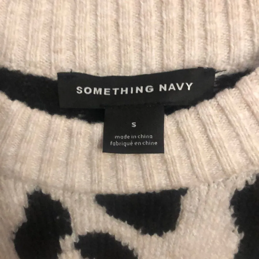Nwot Something Navy leopard crewneck sweater - Image 8