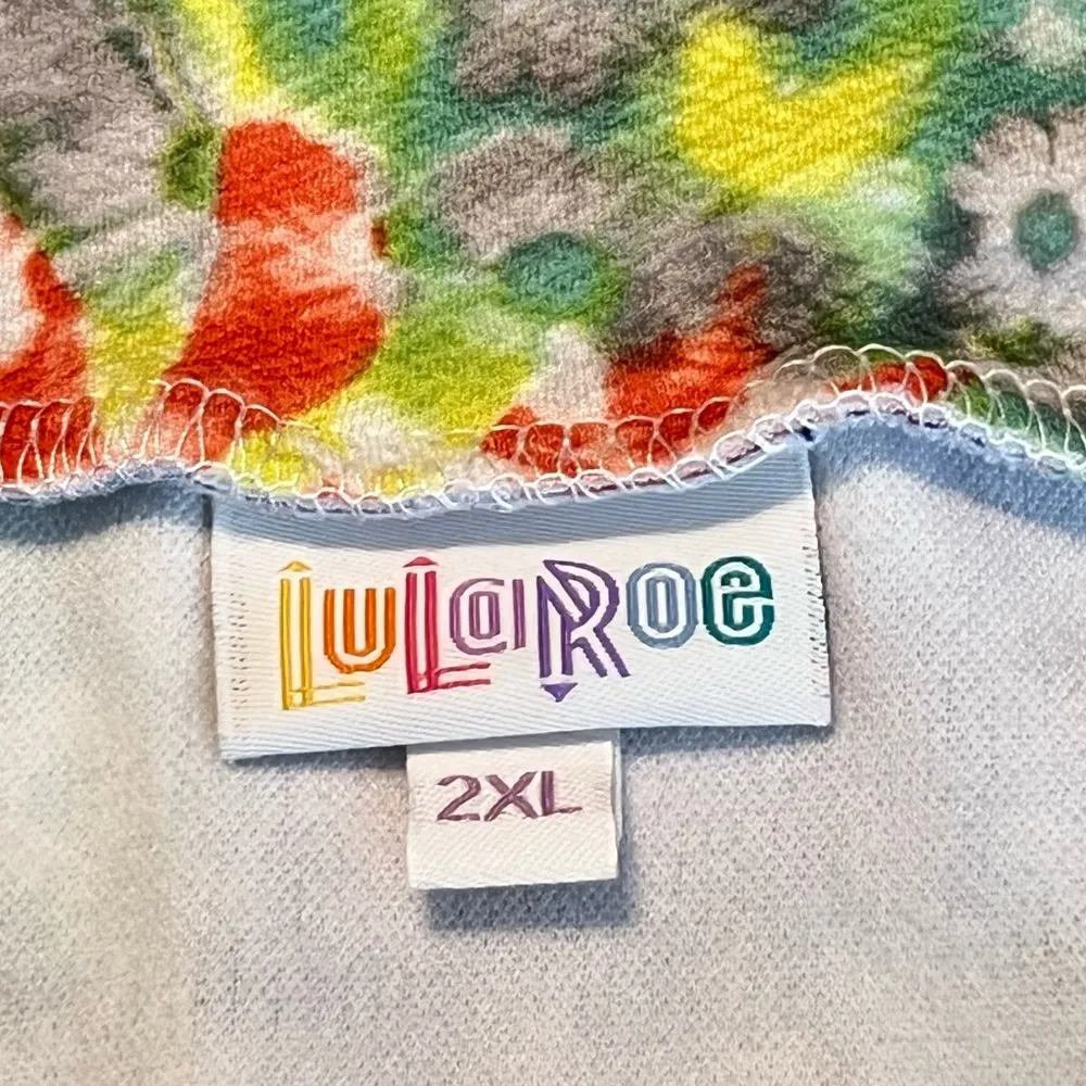 LulaRoe Tie Dye Pencil Skirt Woman’s Size 2XL Pull On Stretchy Colorful Floral - Image 4