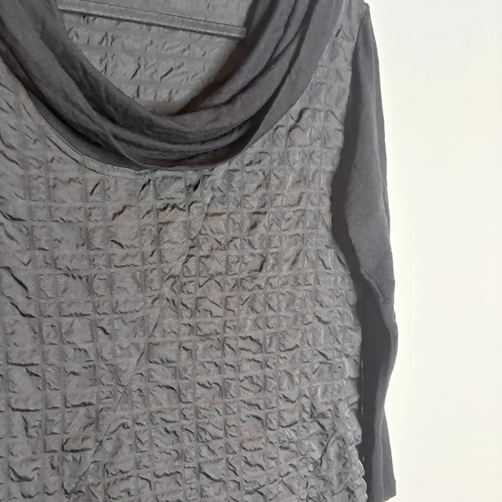 Niche Nilgun Derman black crinkle cowl neck tunic - Image 2