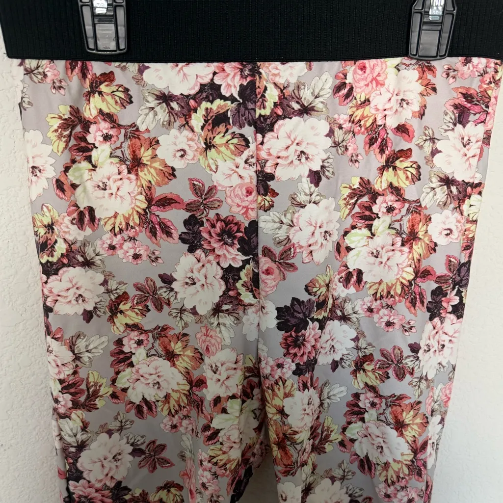 For Love And Lemons Tiffany Floral Bike Shorts Medium Pink Gray Black - Image 5