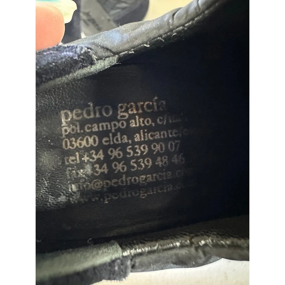 Pedro Garcia Lady Stack Rizzo Blue Nylon Suede Lace Up Italian Ankle Boots US 7 - Image 9