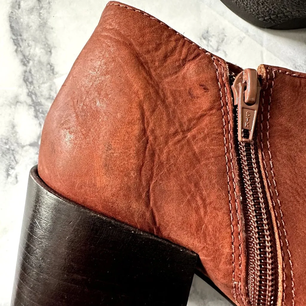 Matisse Victory Brick Leather Pointed Toe Booties Red Size 8.5 - Image 10