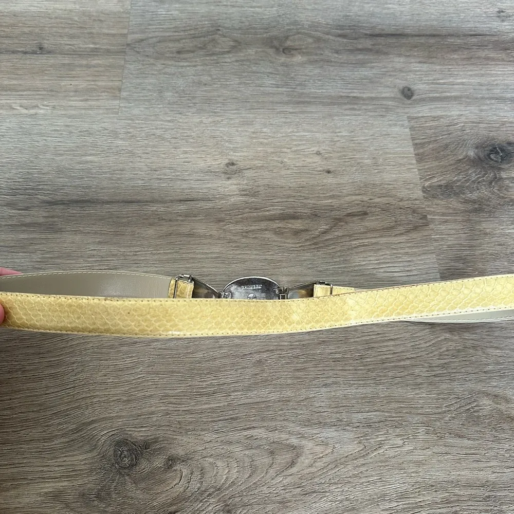 Vintage Dame Snakeskin Belt Yellow - Image 12
