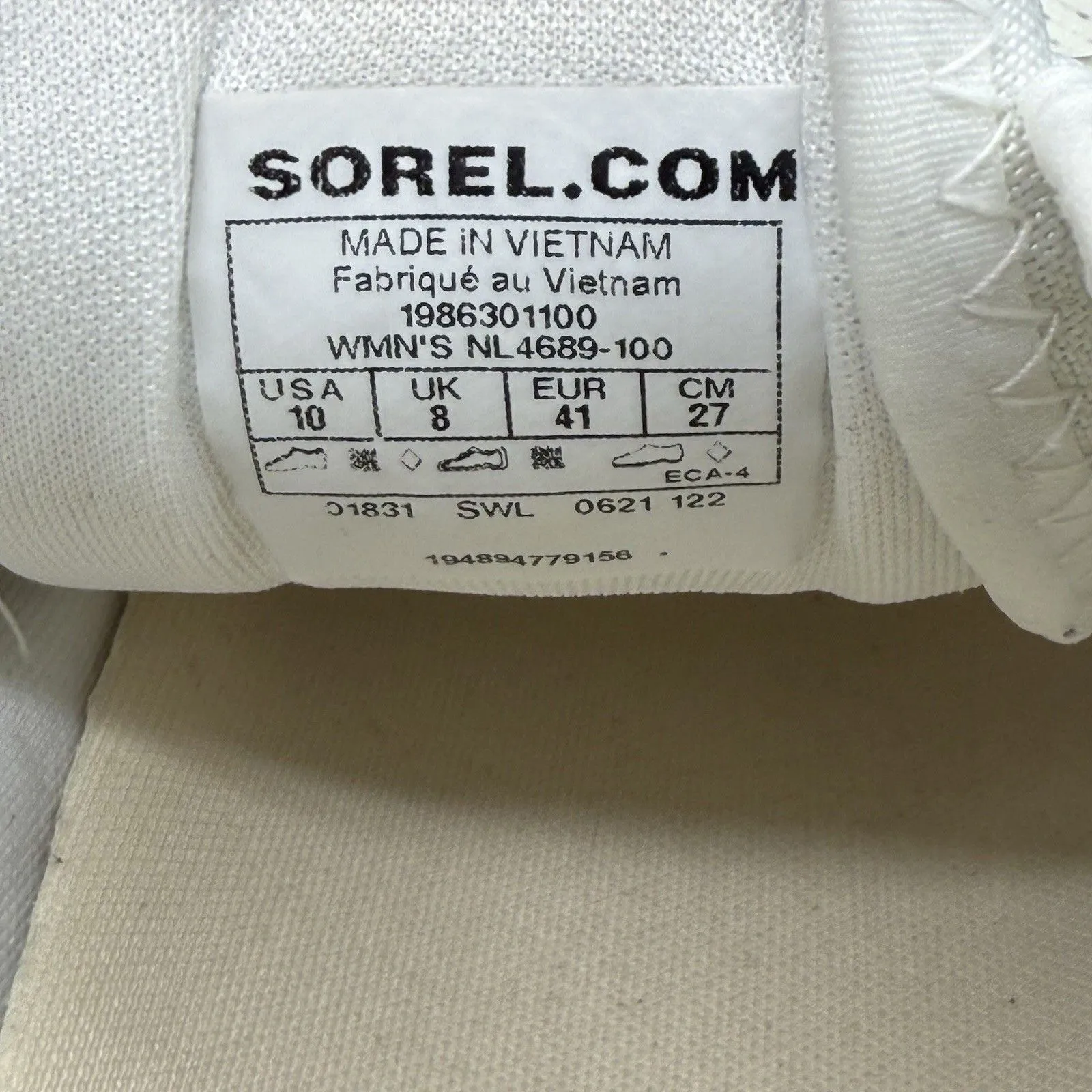 Sorel Kinetic Breakthru Day Lace Womens Size 10 White Hiking Shoes NL4689-100 - Image 6