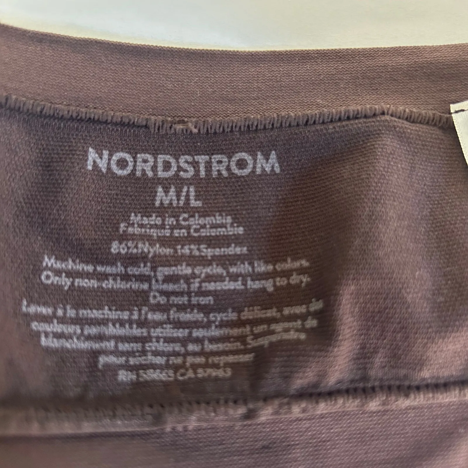 NORDSTROM Seamless Bandeau Bra Top M/L Brown Nylon Spandex Comfort Fit - Image 3