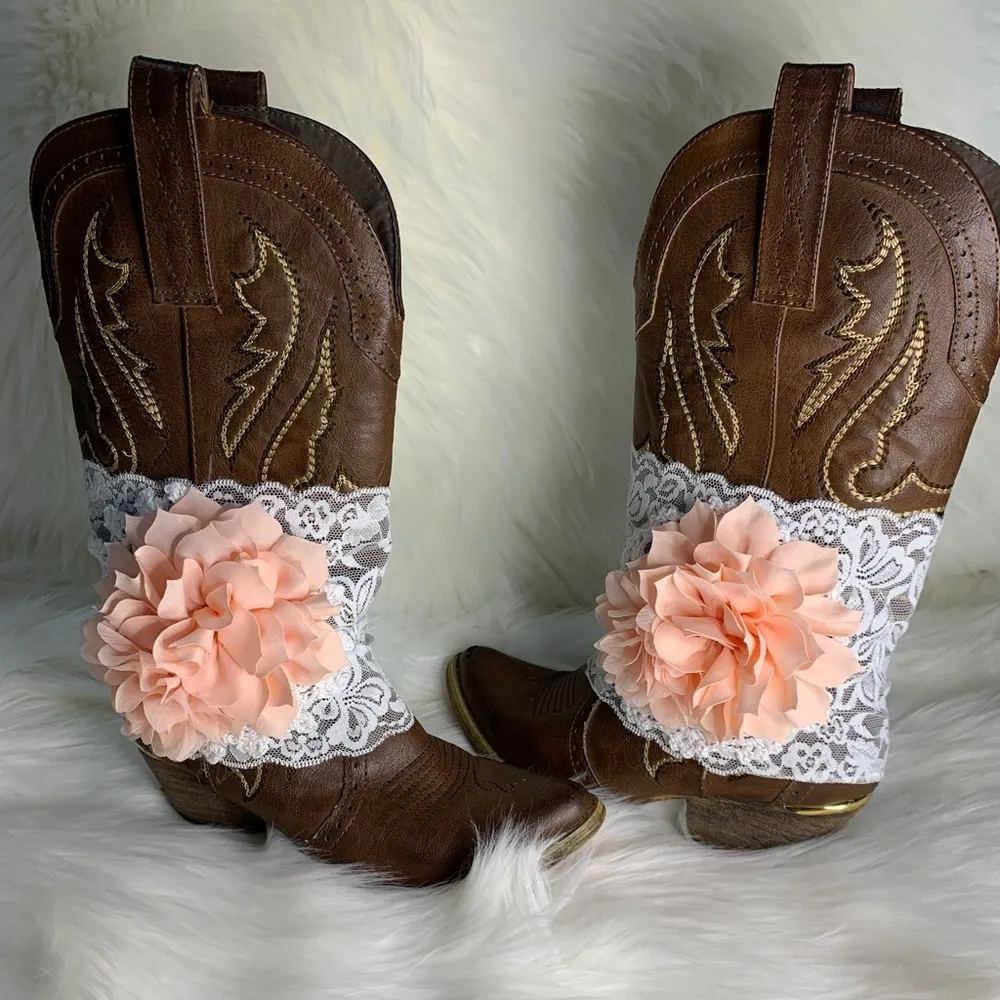 Handmade Removable Women’s Boot Band/Cuffs White - Image 6