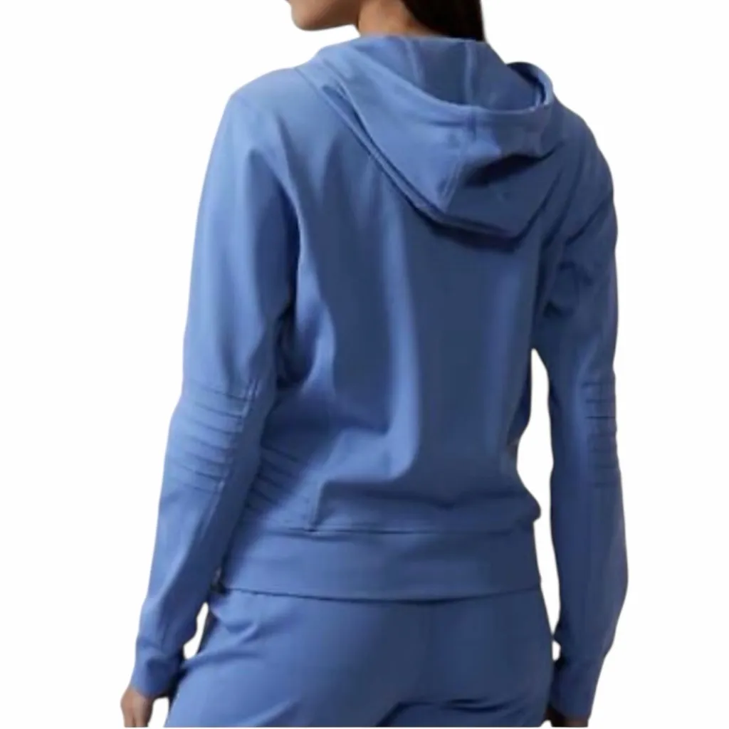 Athleta Periwinkle Blue Venice Moto Hoodie Jacket size XS - Image 3