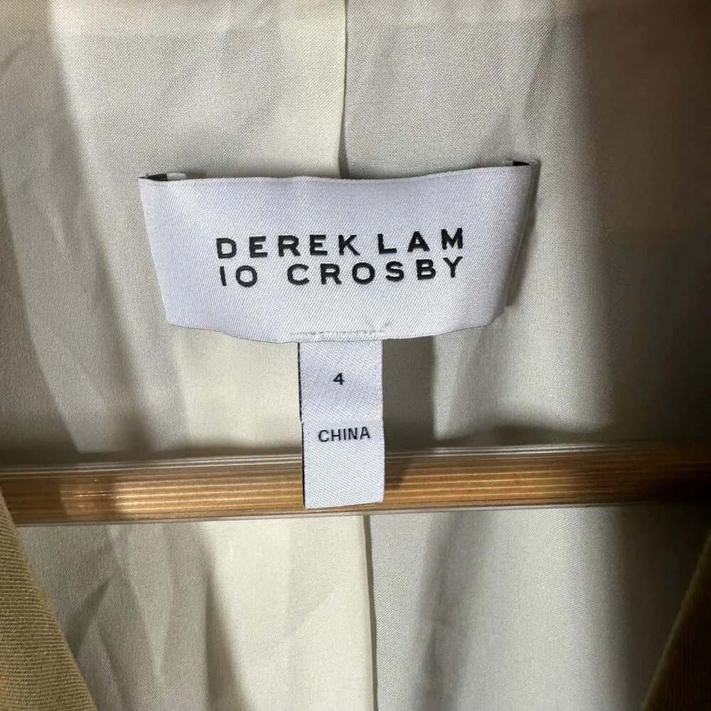 Derek Lam 10 Crosby One Button Blazer Embroidered Coat Size 4 - Image 4