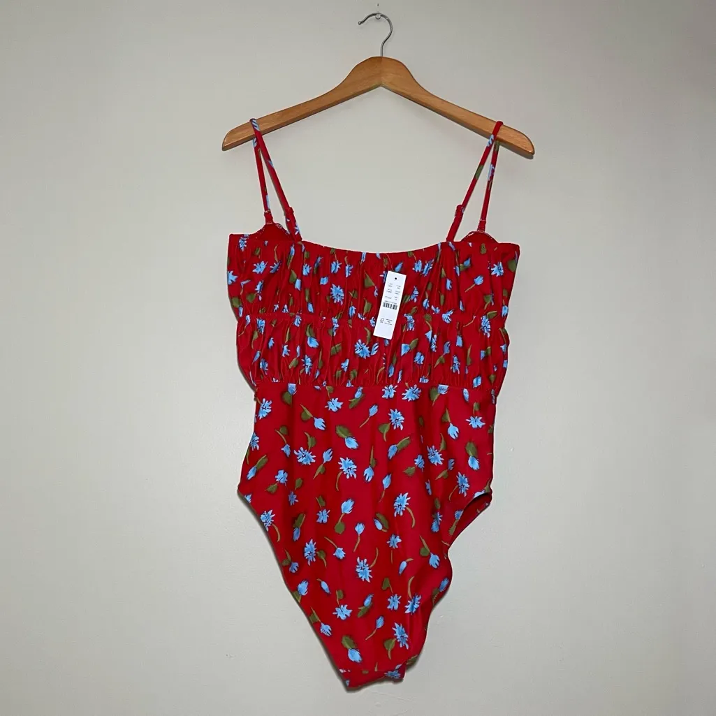 NWT J. Crew Ruched Cutout One Piece Swimsuit Brushed Daisy Print - Image 6