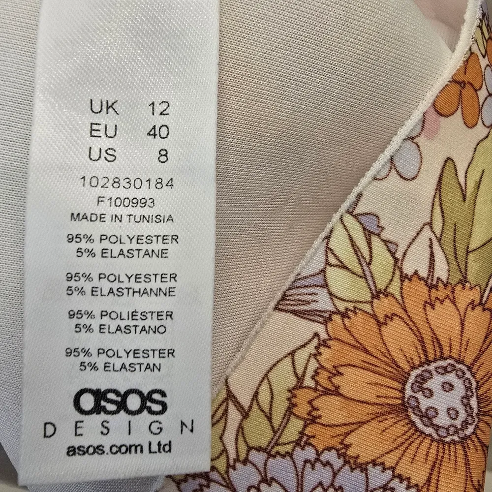 {8} ASOS Design Off Shoulder Cut Out Mini Skater Dress 70s Floral Print - Image 13