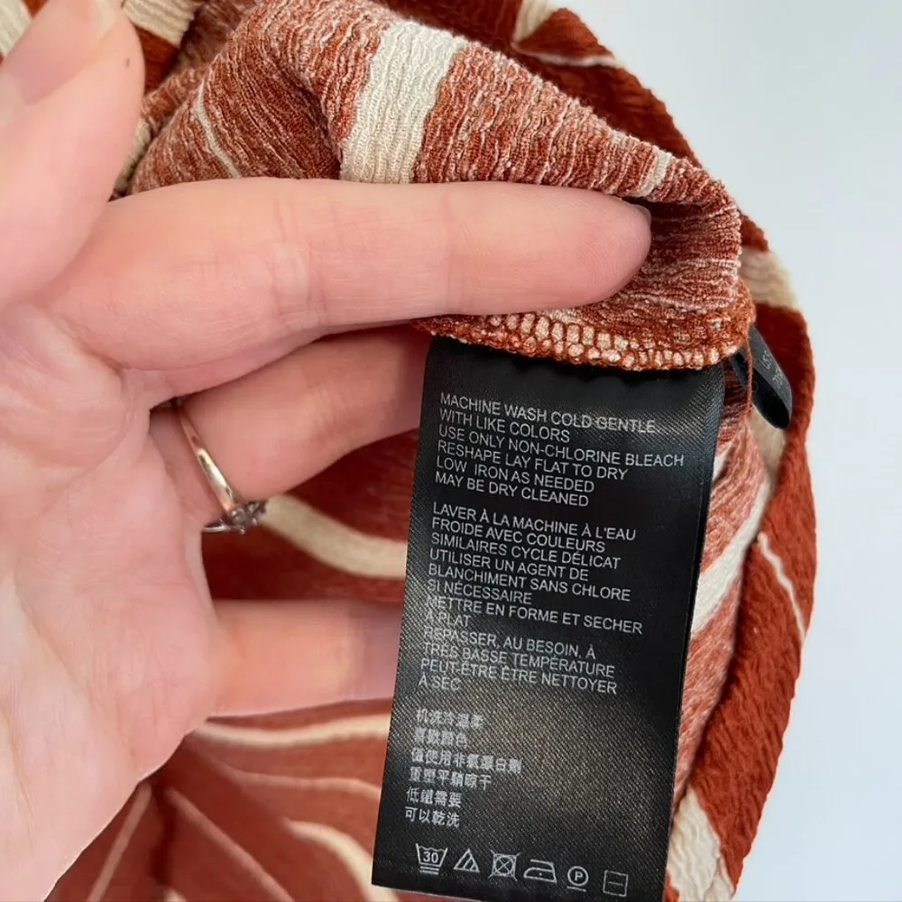 ANTHROPOLOGIE ANTHRO Elodie Off the Shoulder Top Terracotta Rust Red Stripe Boho - Image 10