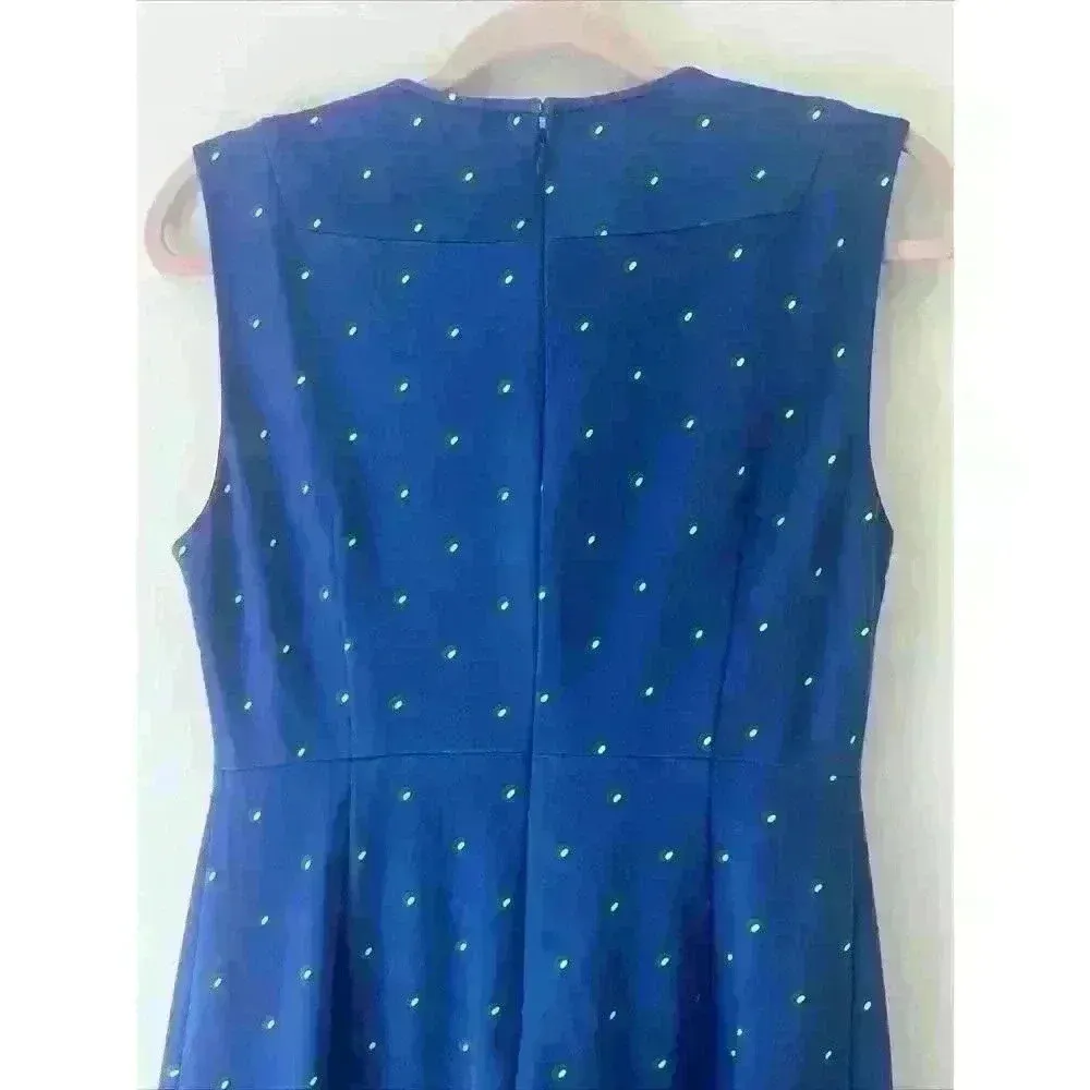 Diane von Furstenberg Dress Size 6 Madyson Sleeveless Mini A Line Dots Blue - Image 9