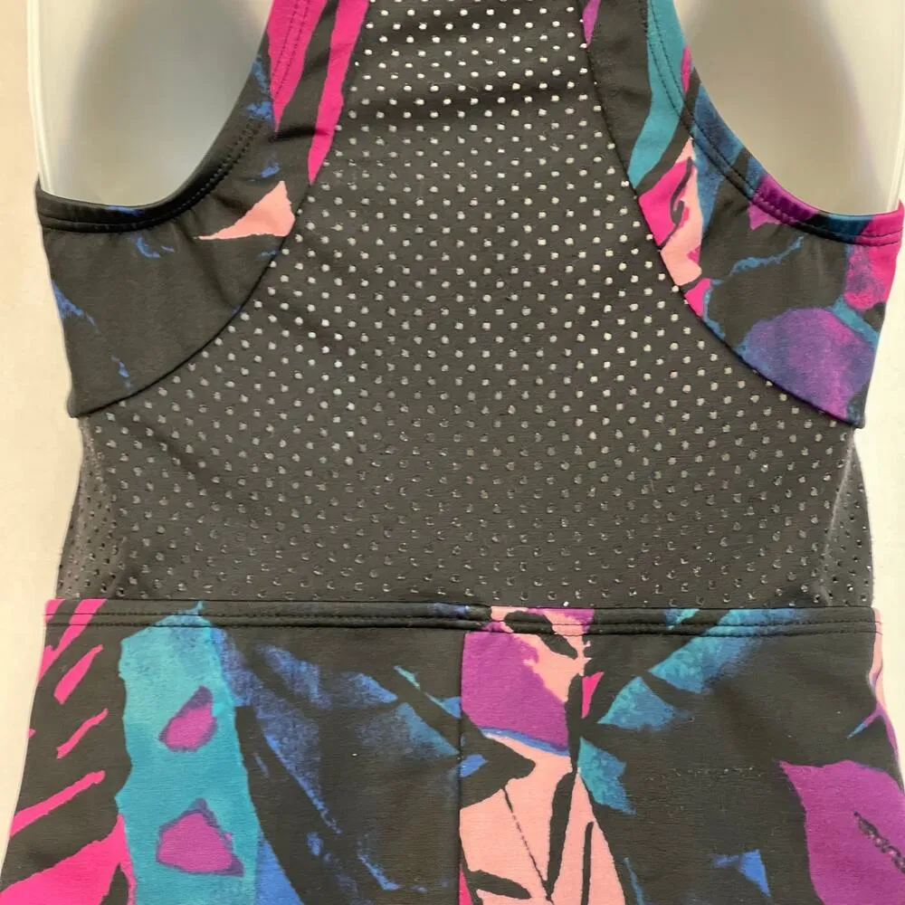 All In Motion Front Zip Racerback One Piece Swimsuit Size M Abstract Print - Image 4