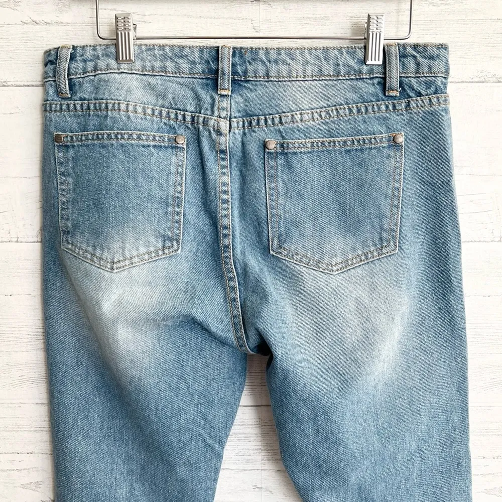 POL clothing Distressed Peekaboo Fishnet Jeans - Image 9